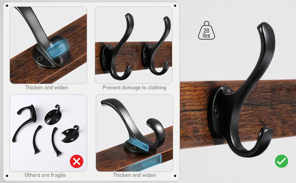 Modern entryway wall hooks for bedroom and hallway storage
