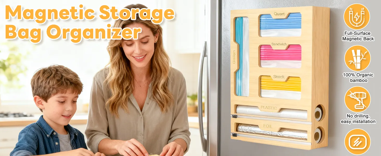 magnetic sandwich bag organizer attached to fridge by Mylivon
