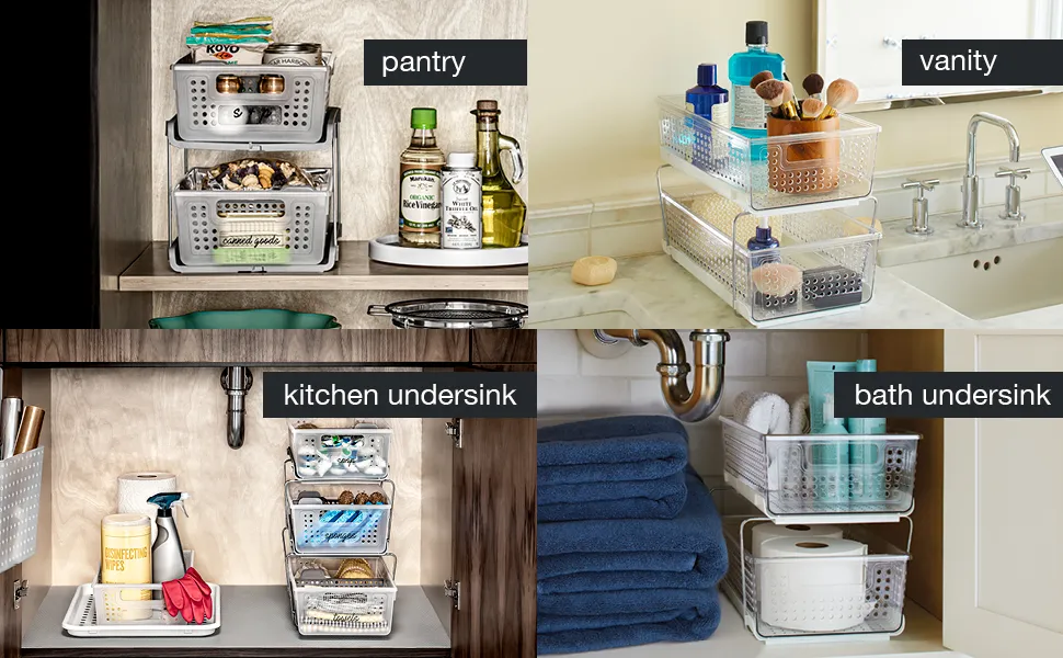 madesmart 2-tier cabinet organizer in use – MyLivon kitchen setup