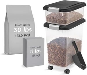 IRIS USA airtight pet food storage container with snap lock lid