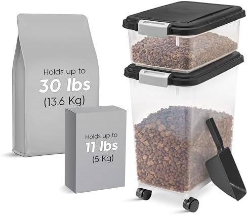 IRIS USA airtight pet food storage container with snap lock lid