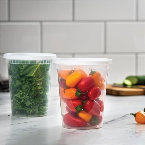 Stack Man disposable food storage containers with lids