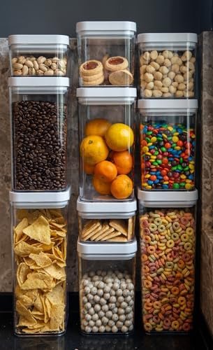 Stackable Amazon Basics airtight containers pantry organization by MyLivon