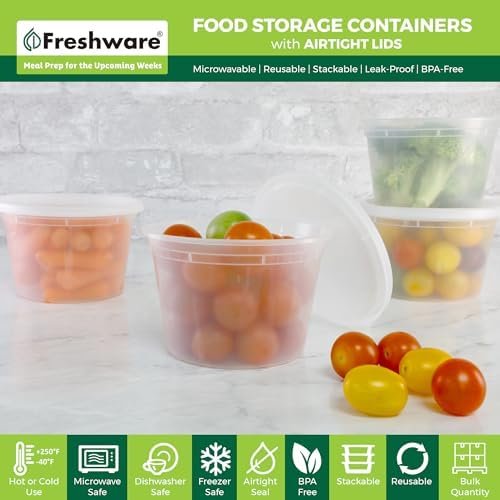 Freshware food storage containers stackable set