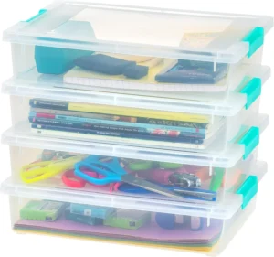 IRIS USA stackable organizer drawer plastic storage unit