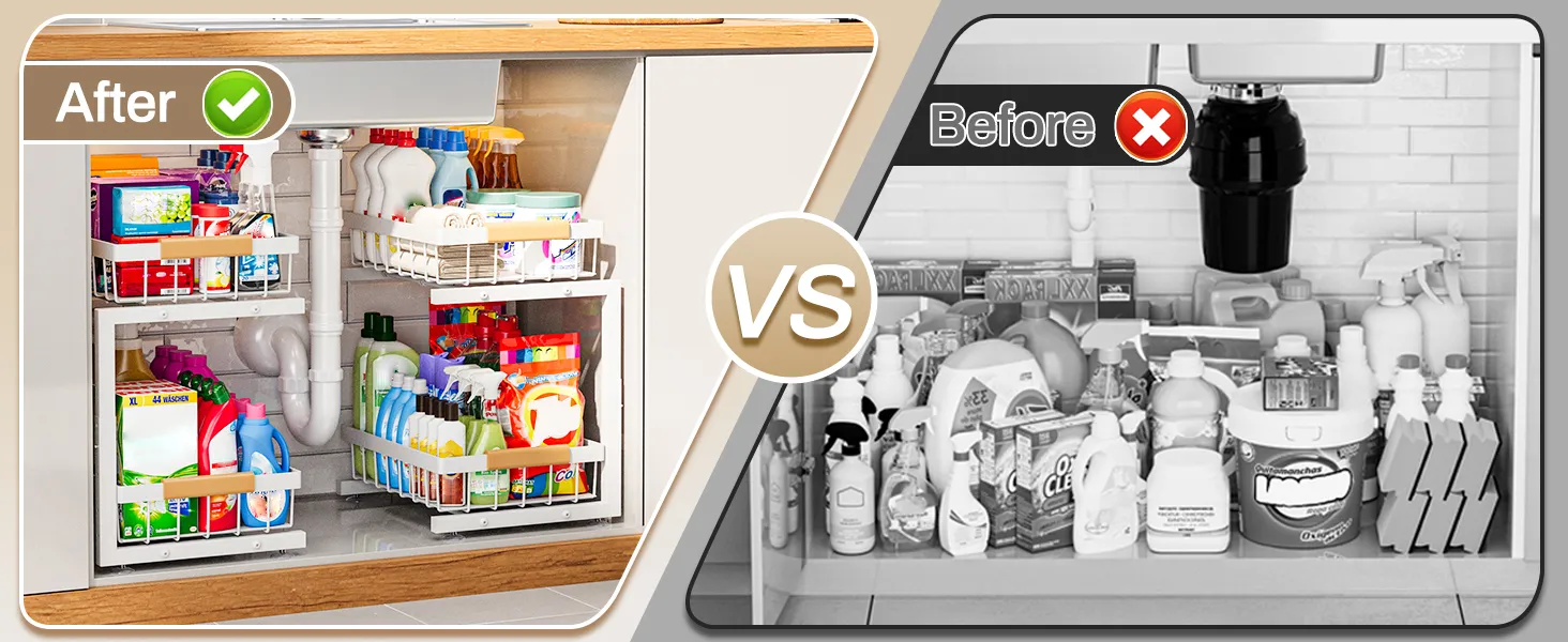 ADBIU under sink organizer in use – MyLivon cabinet setup