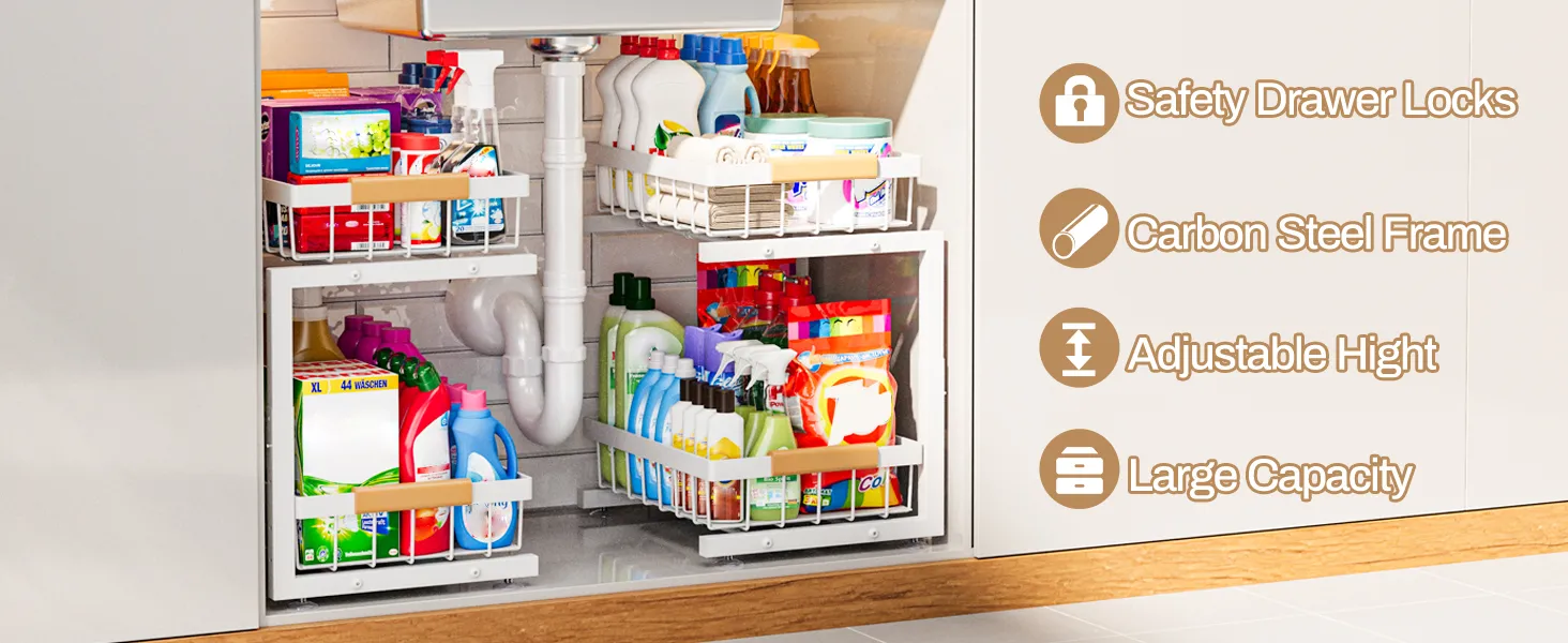 under sink organizer with cleaning supplies – Mylivon
