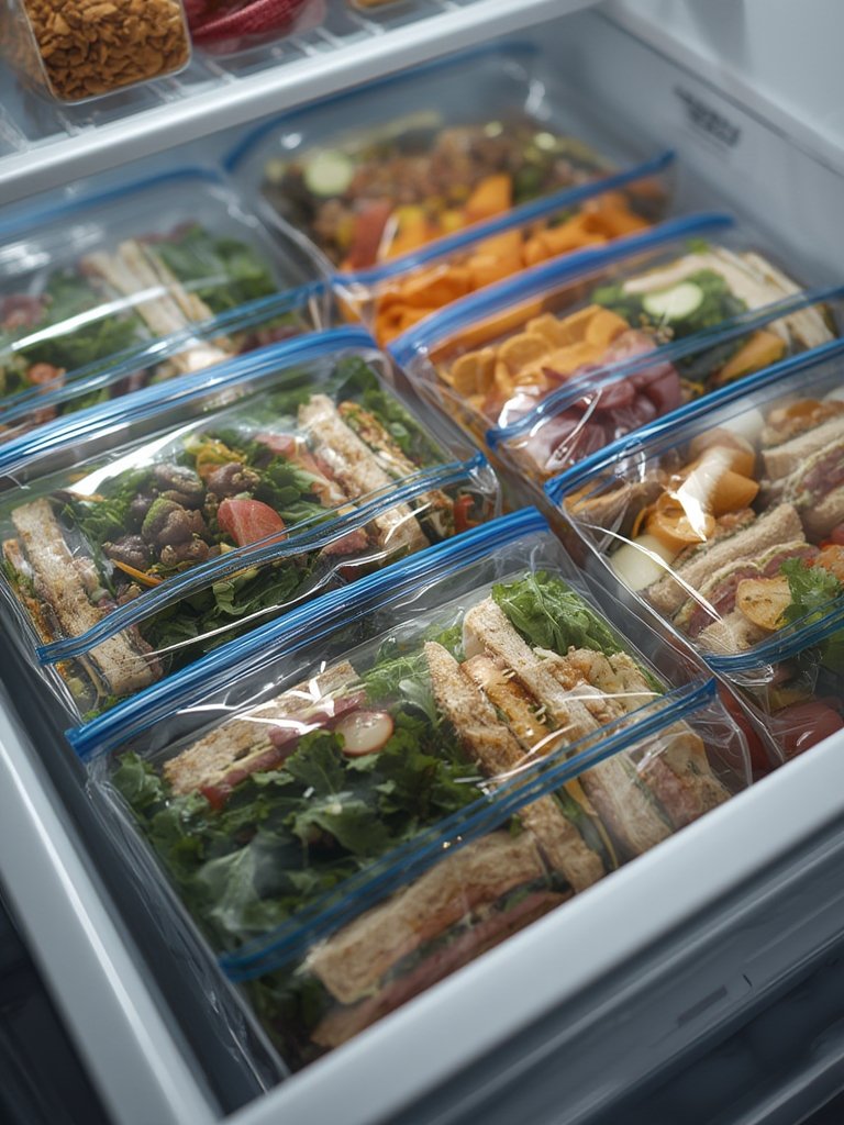 sandwich bags in action