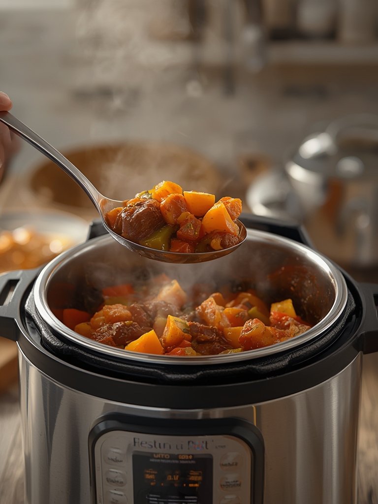 pressure cooker in action