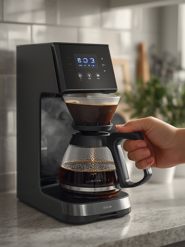programmable coffeemaker in action