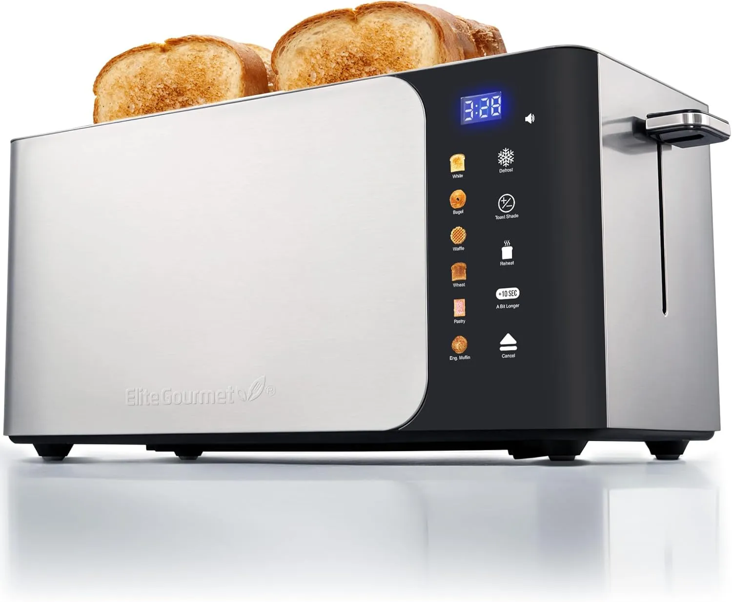 Elite Gourmet SmartToast 4 slice toaster countdown display