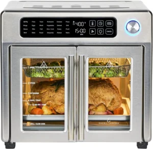 Emeril Lagasse French door air fryer toaster oven stainless steel