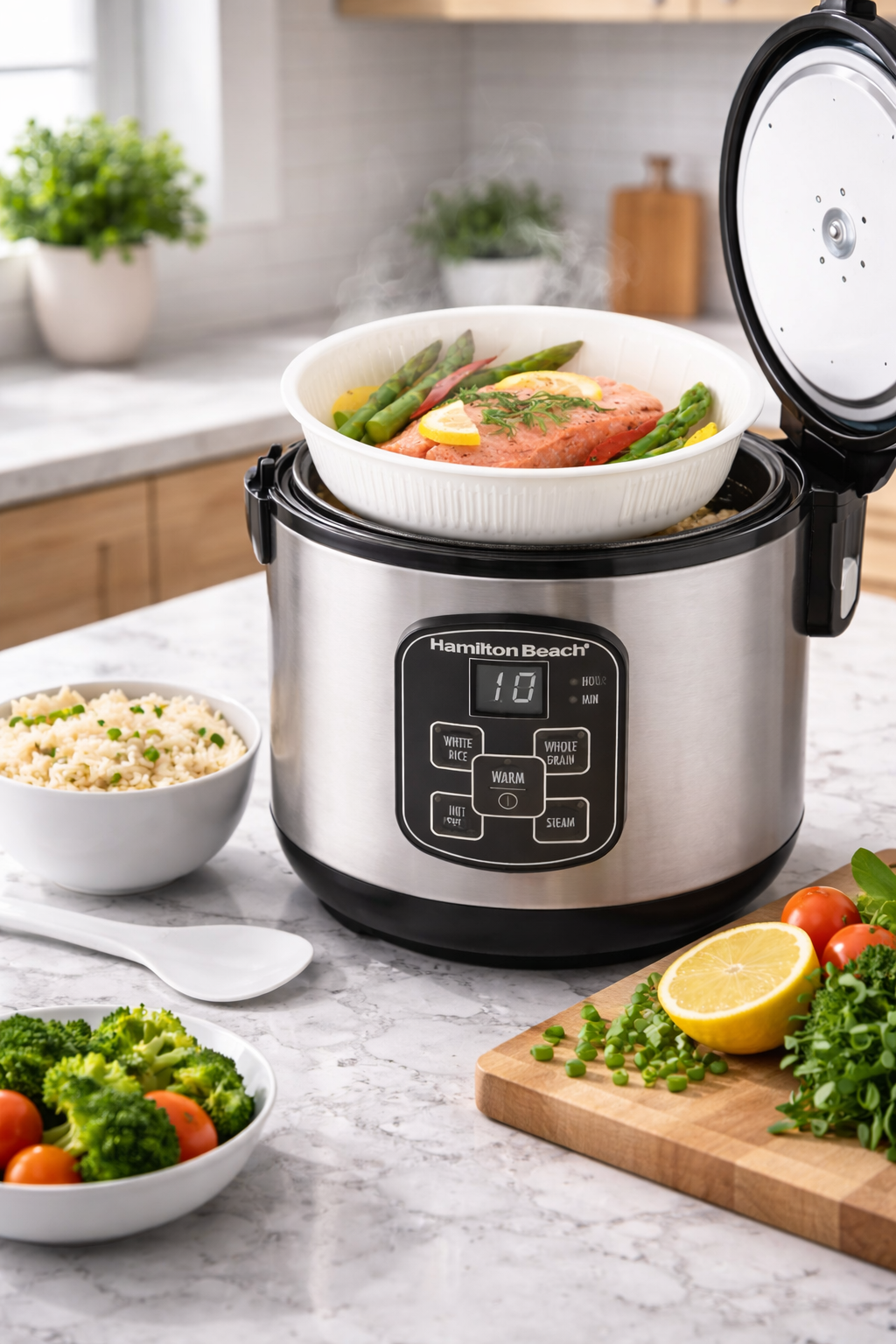 rice cooker in action