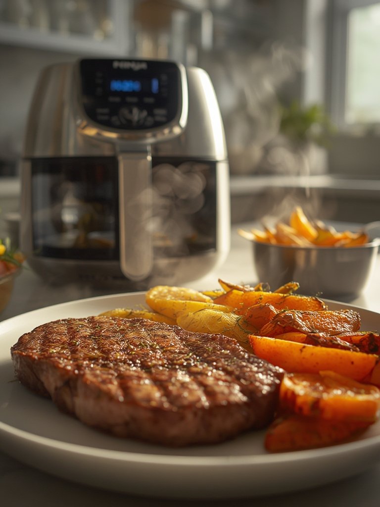 indoor grill in action