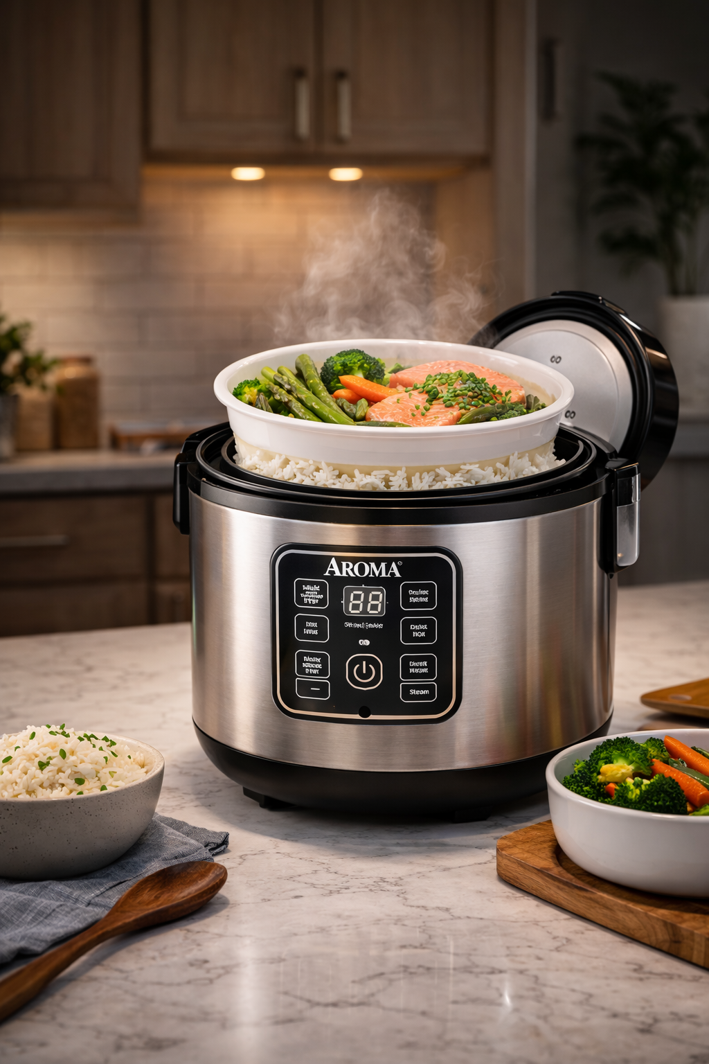 rice cooker in action