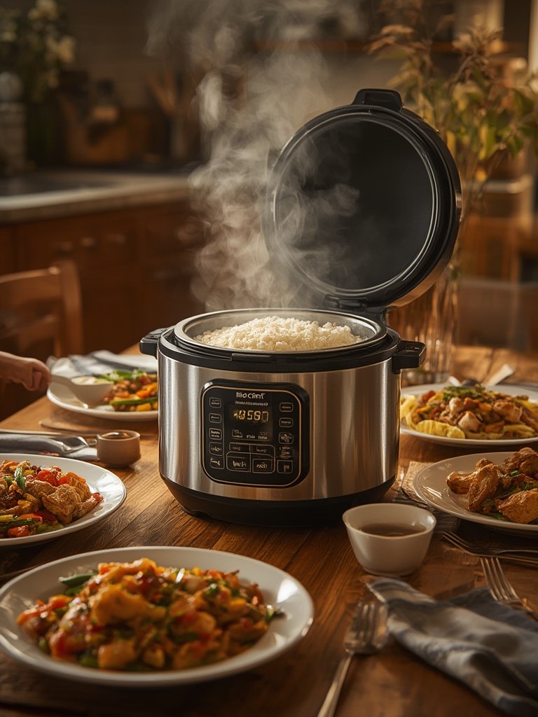 rice cooker in action